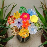 Uranium RAINBOW GLOW Bouquet multi color UV reactive mini tiny small glass flowers individually crafted lampwork colorful bouquet 395nm best