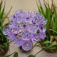 LIGHT LAVENDER glass flowers (June) tiny small mini glass flowers on wire; handcrafted lampwork, jewelry, mixed media, wedding, gift