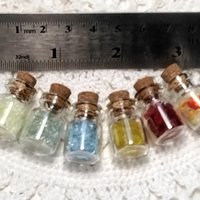 TINY Bottle Uranium UV Glass Chips in Jar Uranium Green Blue Yellow Red FireAmber, Mixed. 365nm, 395nm - great gift for uranium collection