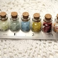 TINY Bottle Uranium UV Glass Chips in Jar Uranium Green Blue Yellow Red FireAmber, Mixed. 365nm, 395nm - great gift for uranium collection