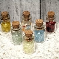 TINY Bottle Uranium UV Glass Chips in Jar Uranium Green Blue Yellow Red FireAmber, Mixed. 365nm, 395nm - great gift for uranium collection