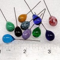 Glass Drop Orb; individually crafted lampwork glass drop orb headpins; glass on wire; jewelry making, bouquet, stitch marker, angel charms