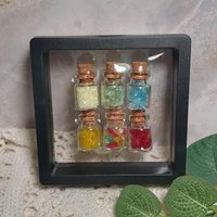TINY Bottle Uranium UV Glass Chips in Jar Uranium Green Blue Yellow Red FireAmber, Mixed. 365nm, 395nm - great gift for uranium collection