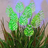 Uranium Leaf Flat - Glass Leaf Headpins, glass flat leaf shape on wire; handcrafted lampwork for flower bouquet, jewelry, mixed media, curio