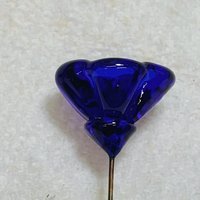 Cobalt blue glass (healing) flower headpins; tiny small mini glass flowers; handcrafted lampwork; jewelry, mixed media, little bouquet gift