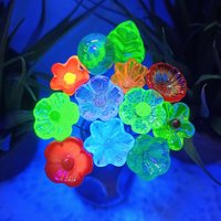 Uranium RAINBOW GLOW Bouquet multi color UV reactive mini tiny small glass flowers individually crafted lampwork colorful bouquet 395nm best