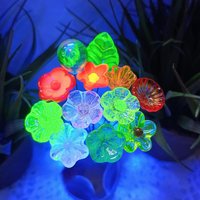 Uranium RAINBOW GLOW Bouquet multi color UV reactive mini tiny small glass flowers individually crafted lampwork colorful bouquet 395nm best