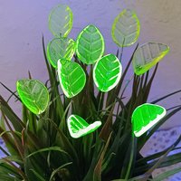 Uranium Leaf Bent - Glass Leaf Headpins, glass bent leaf shape on wire; handcrafted lampwork for flower bouquet, jewelry, mixed media, curio