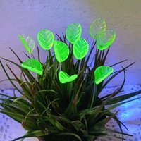 Uranium Leaf Bent - Glass Leaf Headpins, glass bent leaf shape on wire; handcrafted lampwork for flower bouquet, jewelry, mixed media, curio