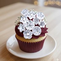 SNOW WHITE MOTTLE glass flower headpins; tiny small mini glass flowers on wire; lampwork, fairy garden, wedding, small gift bouquet, jewelry