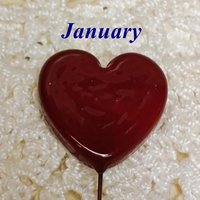 Birthstone Glass Heart Plant Pick for small floral bouquet, 3/4"x5in wire; handcrafted lampwork, gift, curio, windowsill, small vase