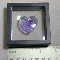 Wispy Uranium Lavender Heart UV Glow! Uranium Large Heart 1.25" (30mm) lavender with uranium swirls; pocket heart, perfect Valentine's gift