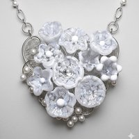 SNOW WHITE MOTTLE glass flower headpins; tiny small mini glass flowers on wire; lampwork, fairy garden, wedding, small gift bouquet, jewelry