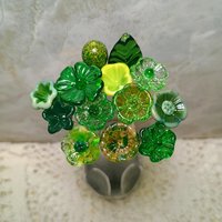 IRISH CELTIC Bouquet ~ glass flower bouquet, tiny small miniature glass flowers; individually crafted lampwork, irish gift, greenspace curio