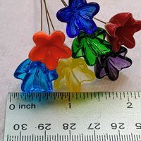 NEW Larger 20mm size! Large glass Starflower on 5in wire. Use in floral bouquet, plant pick, jewelry, gift, wedding, mixed media, plant pick