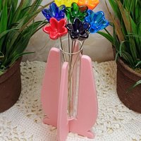 Elegant Modern Test Tube Flower Holder, propogation stand, small flower vase, glass water tube, 3D print, minimalist environmental friendly