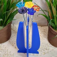 Elegant Modern Test Tube Flower Holder, propogation stand, small flower vase, glass water tube, 3D print, minimalist environmental friendly