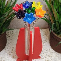 Elegant Modern Test Tube Flower Holder, propogation stand, small flower vase, glass water tube, 3D print, minimalist environmental friendly