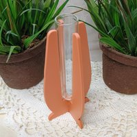 Elegant Modern Test Tube Flower Holder, propogation stand, small flower vase, glass water tube, 3D print, minimalist environmental friendly