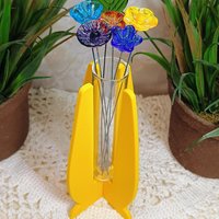 Elegant Modern Test Tube Flower Holder, propogation stand, small flower vase, glass water tube, 3D print, minimalist environmental friendly