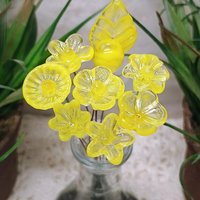 Bright Yellow Glass Flowers: Lampwork headpins yellow and clear wispy; Jewelry Making, wedding decor, place settings, each handcrafted by me