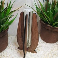 Wooden Elegant Modern Water Test Tube Flower Holder, propagation stand, small flower vase, glass water tube, minimalist wood