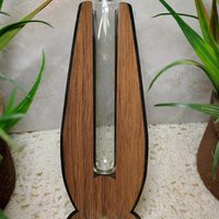 Wooden Elegant Modern Water Test Tube Flower Holder, propagation stand, small flower vase, glass water tube, minimalist wood