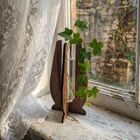 Wooden Elegant Modern Water Test Tube Flower Holder, propagation stand, small flower vase, glass water tube, minimalist wood