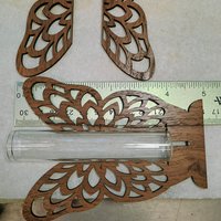 Wooden Butterfly Wings Test Tube Flower Holder, propagation stand, small flower vase, glass water tube, gift for garden and plant lover