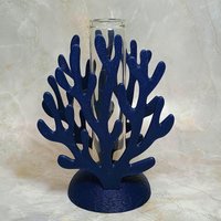 Coral shape propagation holder plant rooting system or small bud vase, ocean beach nautical theme, water test tube flower holder, 3D Printed