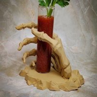 Skeleton hand glass tube holder or small bud vase, Halloween glass test tube flower holder, propagation stand, Gothic drink holder
