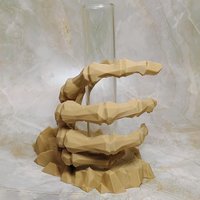 Skeleton hand glass tube holder or small bud vase, Halloween glass test tube flower holder, propagation stand, Gothic drink holder