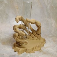 Skeleton hand glass tube holder or small bud vase, Halloween glass test tube flower holder, propagation stand, Gothic drink holder