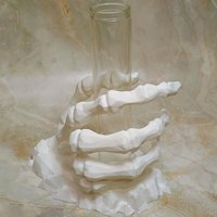 Skeleton hand glass tube holder or small bud vase, Halloween glass test tube flower holder, propagation stand, Gothic drink holder