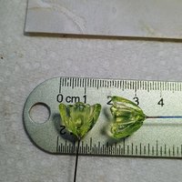 NEW! 16mm Uranium glass Flower, Medium (5/8") starflower on 5in wire. Use in floral bouquet, plant pick, jewelry, gifts; bright glow 395nm