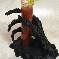 Skeleton hand glass tube holder or small bud vase, Halloween glass test tube flower holder, propagation stand, Gothic drink holder