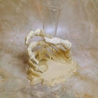 Skeleton hand glass tube holder or small bud vase, Halloween glass test tube flower holder, propagation stand, Gothic drink holder