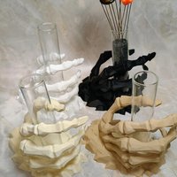 Skeleton hand glass tube holder or small bud vase, Halloween glass test tube flower holder, propagation stand, Gothic drink holder