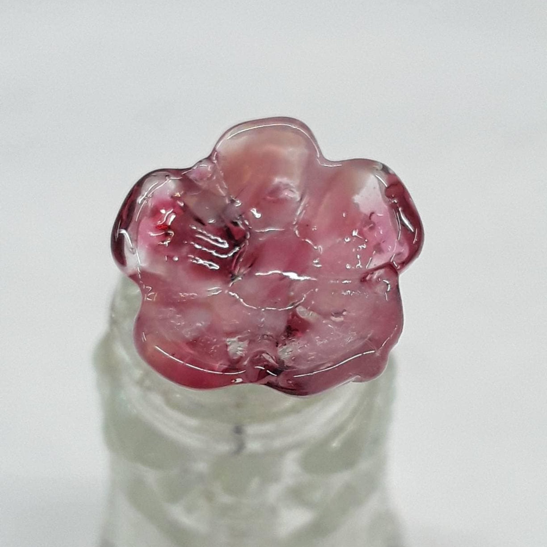 Pink Variegated glass flowers, tiny small mini glass flowers on wire; handcrafted lampwork, jewelry, mixed media, wedding plant gift