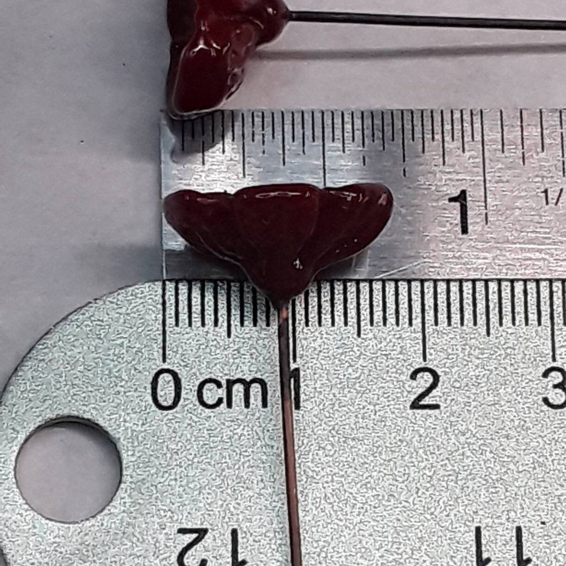 Dark Red Brown Garnet Glass Flower headpins, January birthstone gift, tiny small mini glass flowers on wire; lampwork, jewelry, mixed media