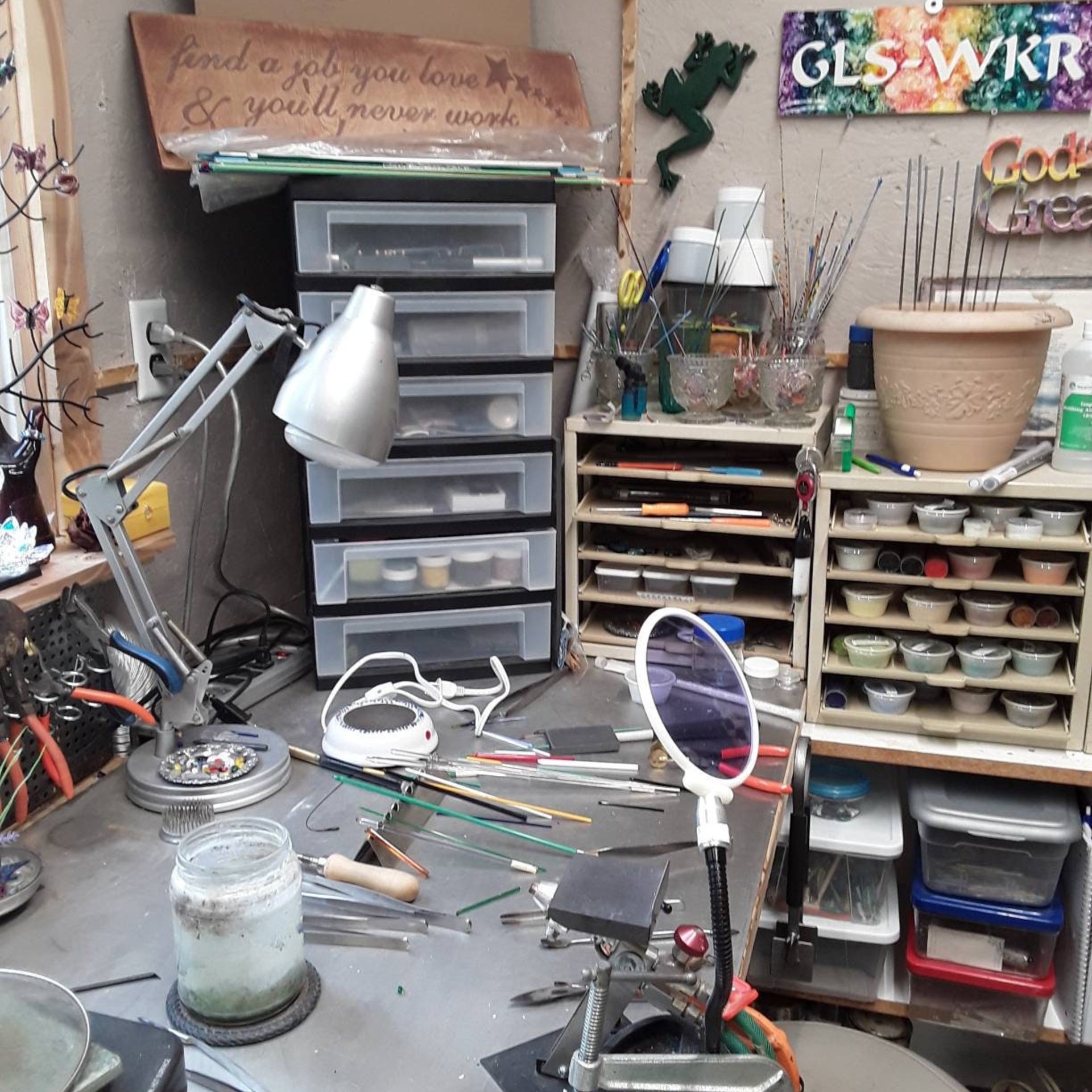 A bucket of flowers for this country girl and her friend- vintage porcelain vase