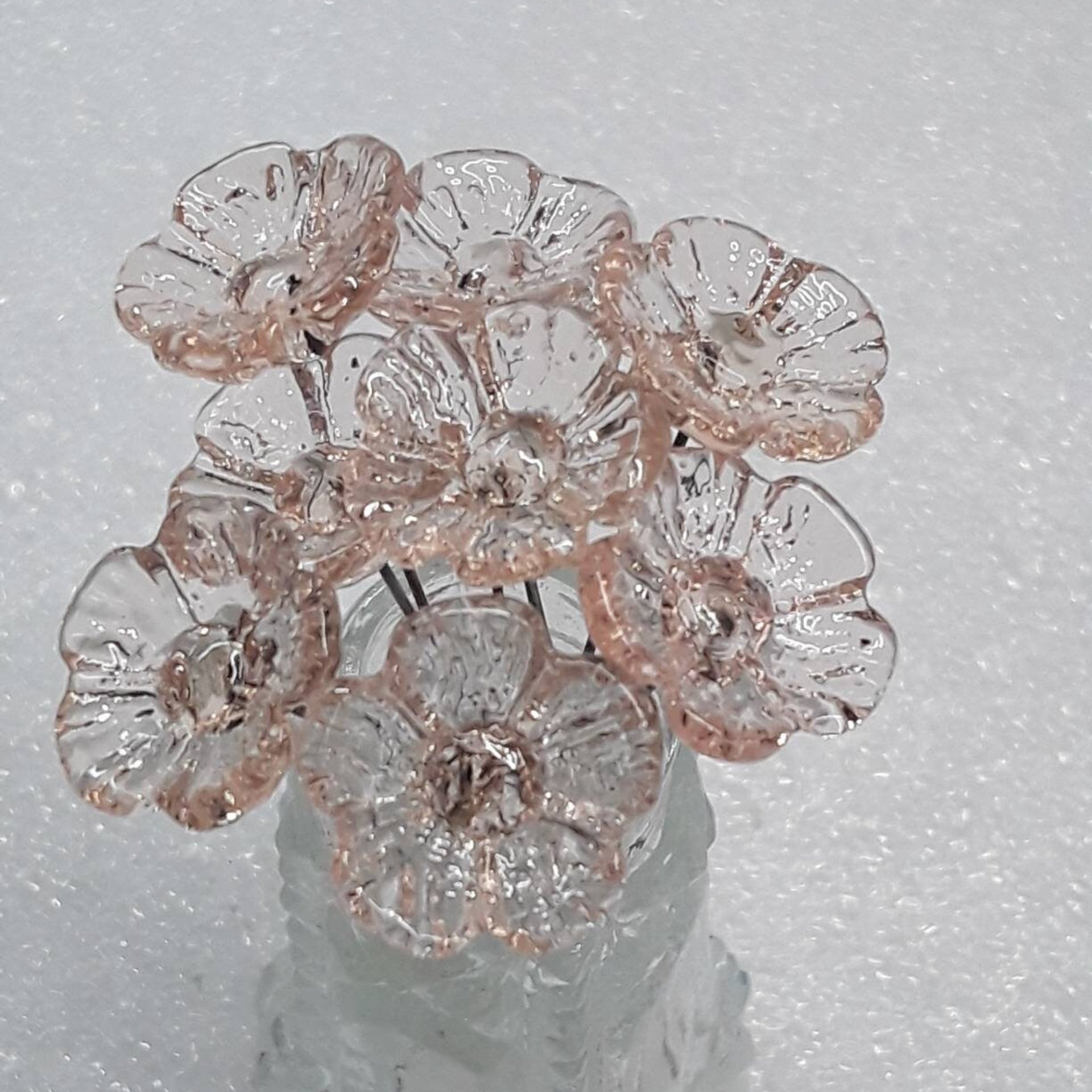 SWEET PEACH glass flower headpins, tiny small mini glass flowers on wire; handcrafted lampwork, jewelry, mixed media, wedding, small gifts