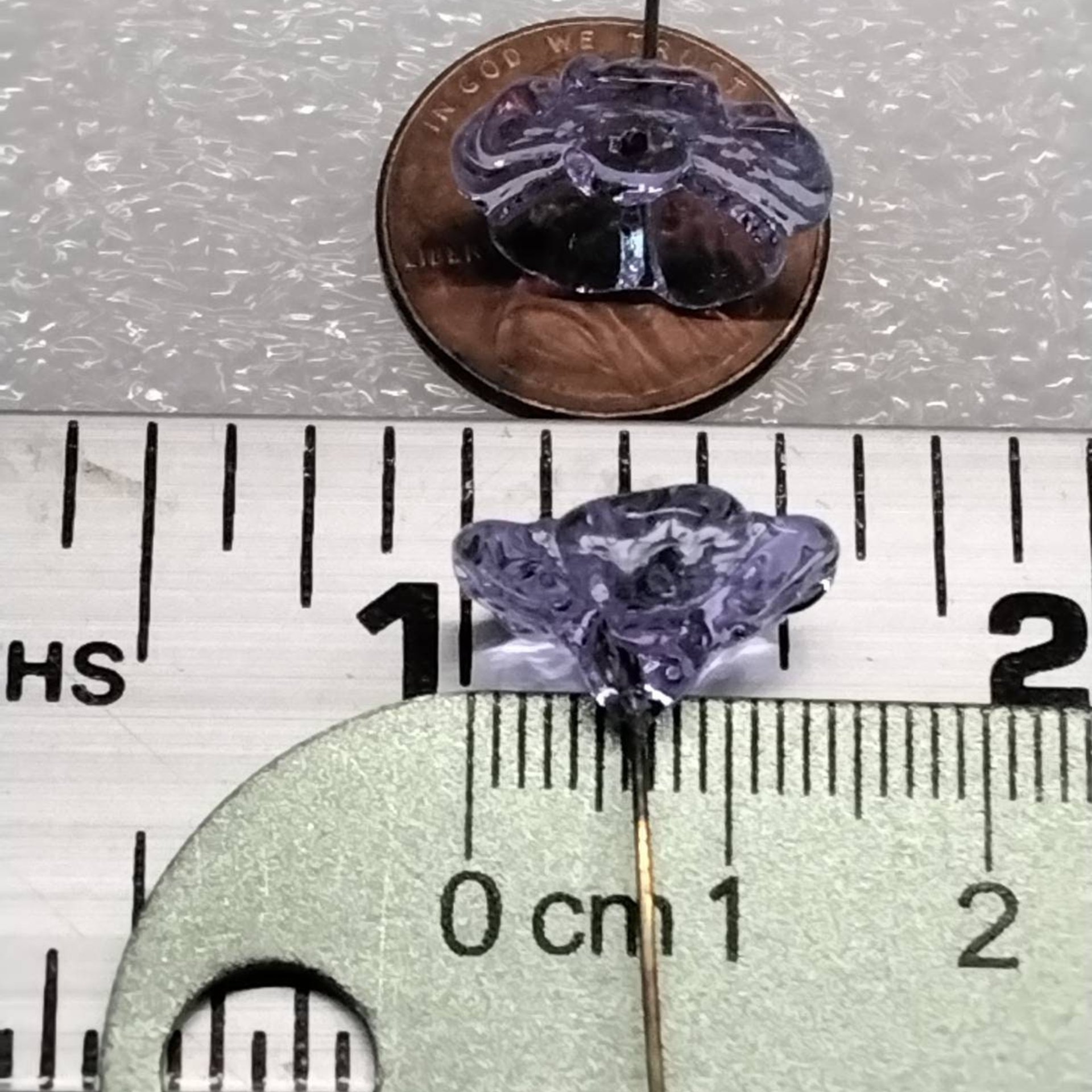 LIGHT LAVENDER glass flowers (June) tiny small mini glass flowers on wire; handcrafted lampwork, jewelry, mixed media, wedding, gift