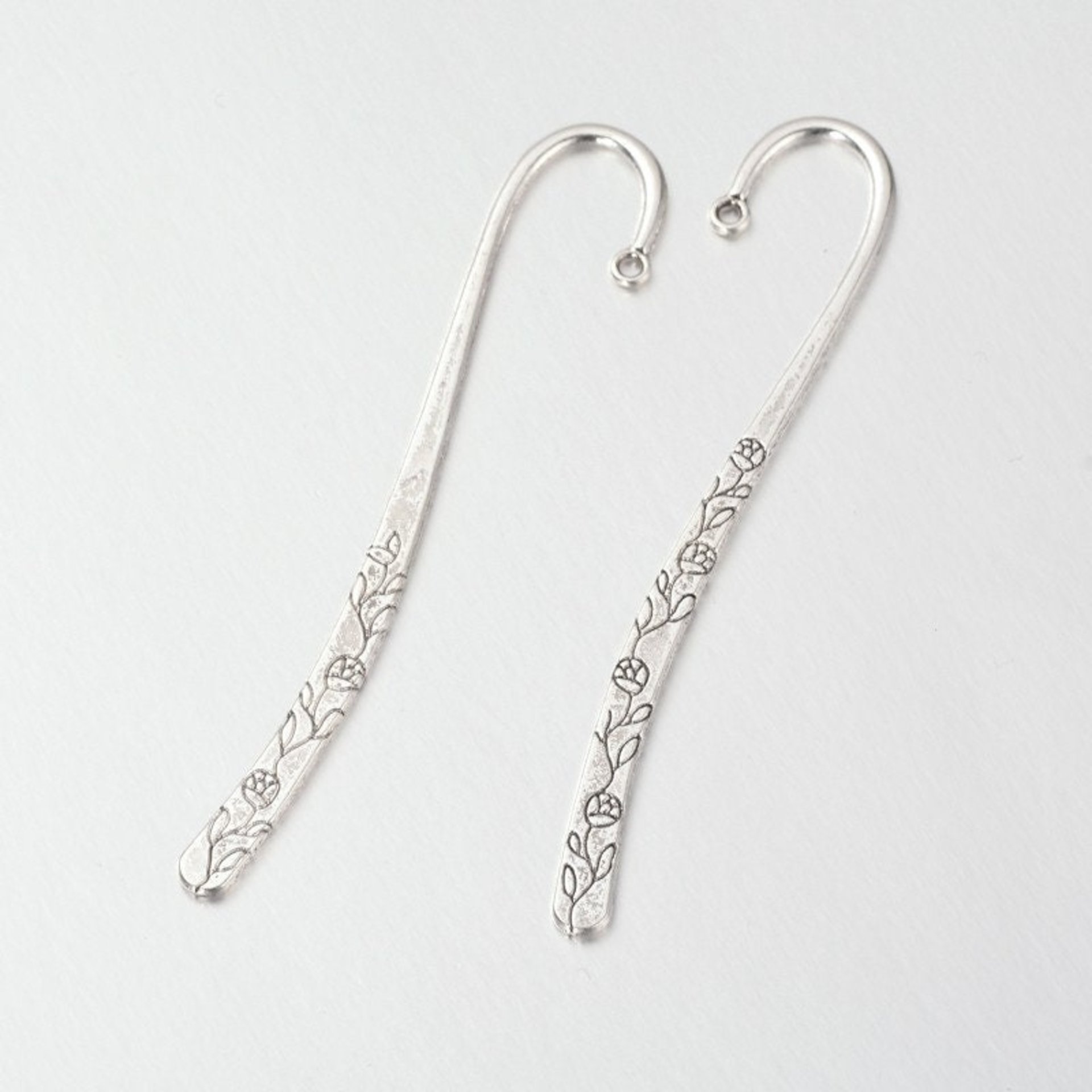 Bookmark with engraved flower trellis Silver 4.75"