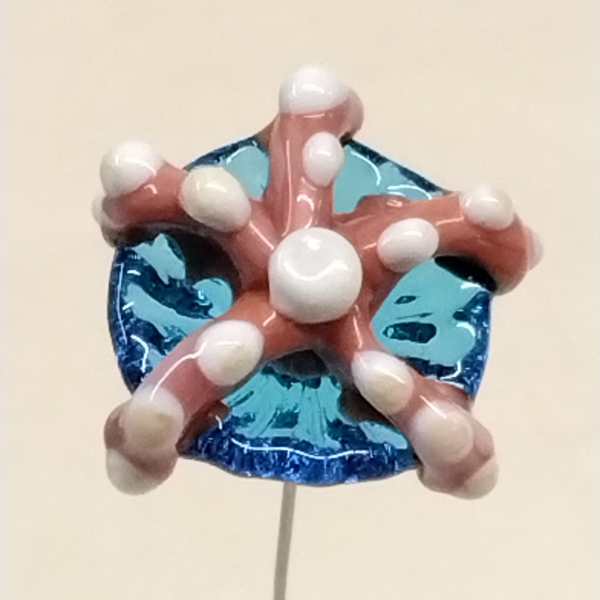 Glass Starfish plant pick glass headpin (glass on wire) crafted on stainless steel wire tiny glass flower individually handcrafted lampwork