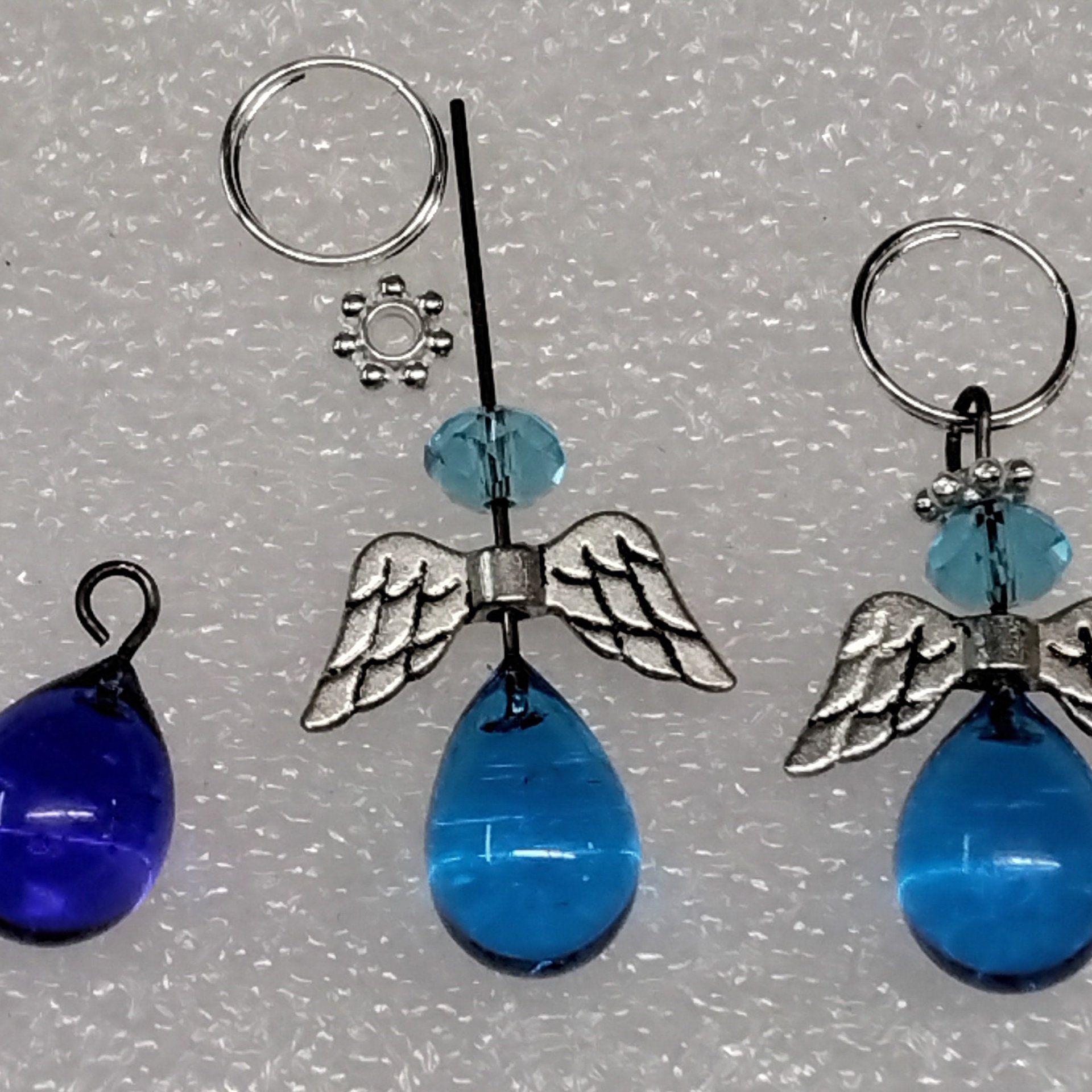 Glass Drop Orb; individually crafted lampwork glass drop orb headpins; glass on wire; jewelry making, bouquet, stitch marker, angel charms