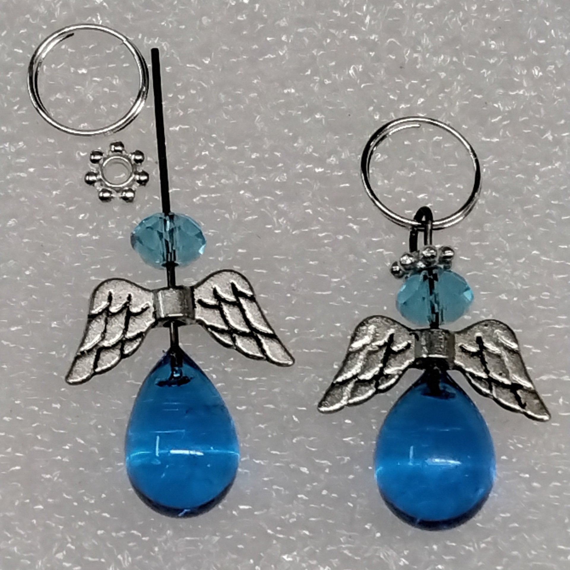 Glass Drop Orb; individually crafted lampwork glass drop orb headpins; glass on wire; jewelry making, bouquet, stitch marker, angel charms