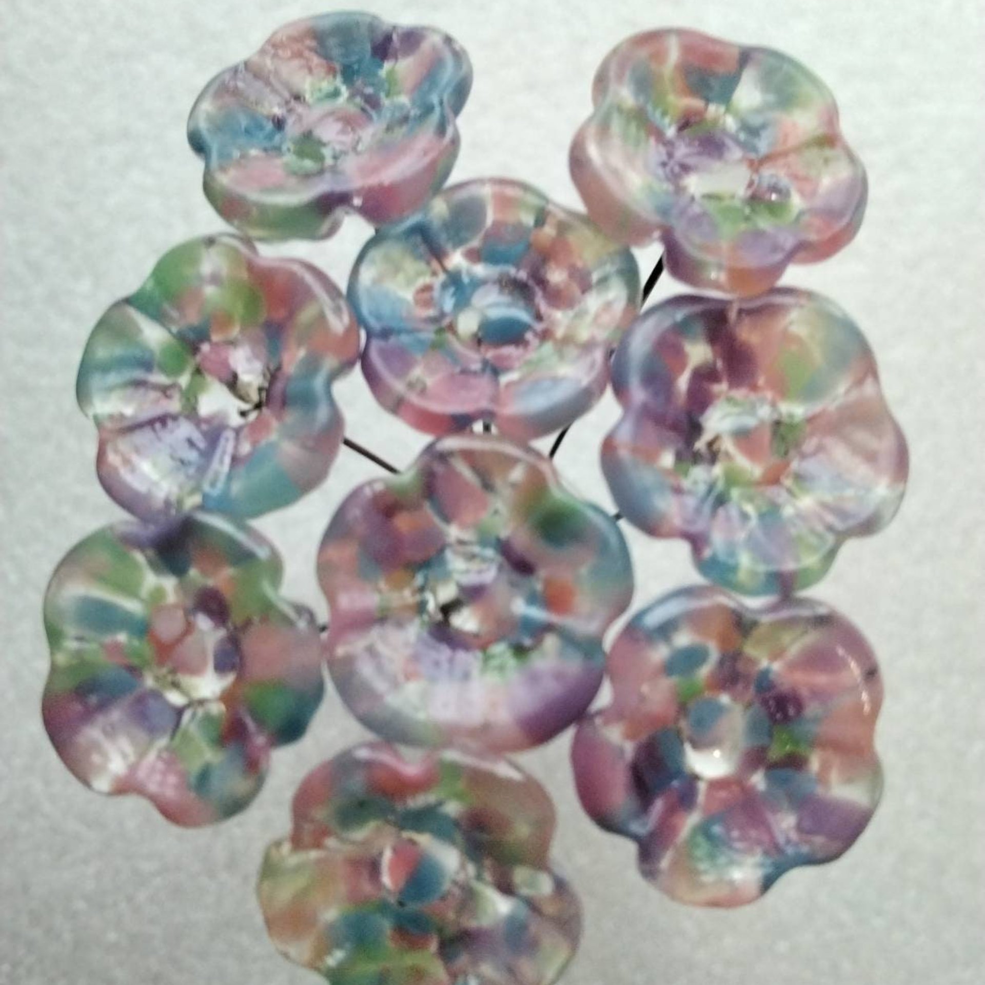 SPRING PASTELS glass flowers tiny small mini glass flowers on wire; handmade lampwork, jewelry, mixed media, gifts, bouquets, wedding decor