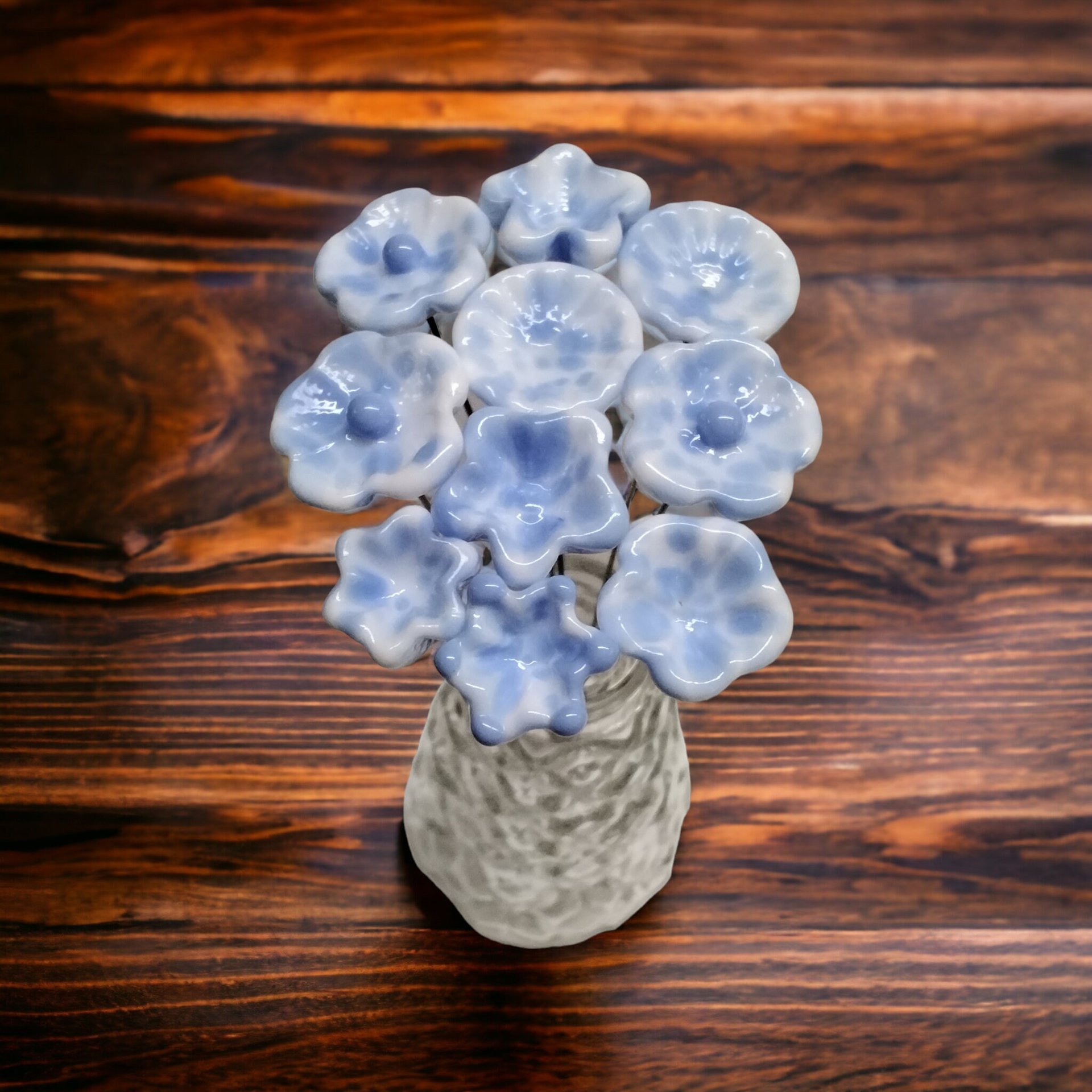 PERIWINKLE SPRINKLES glass flower headpins; tiny small mini glass flowers on wire; handcrafted lampwork, jewelry, mixed media, wedding, gift