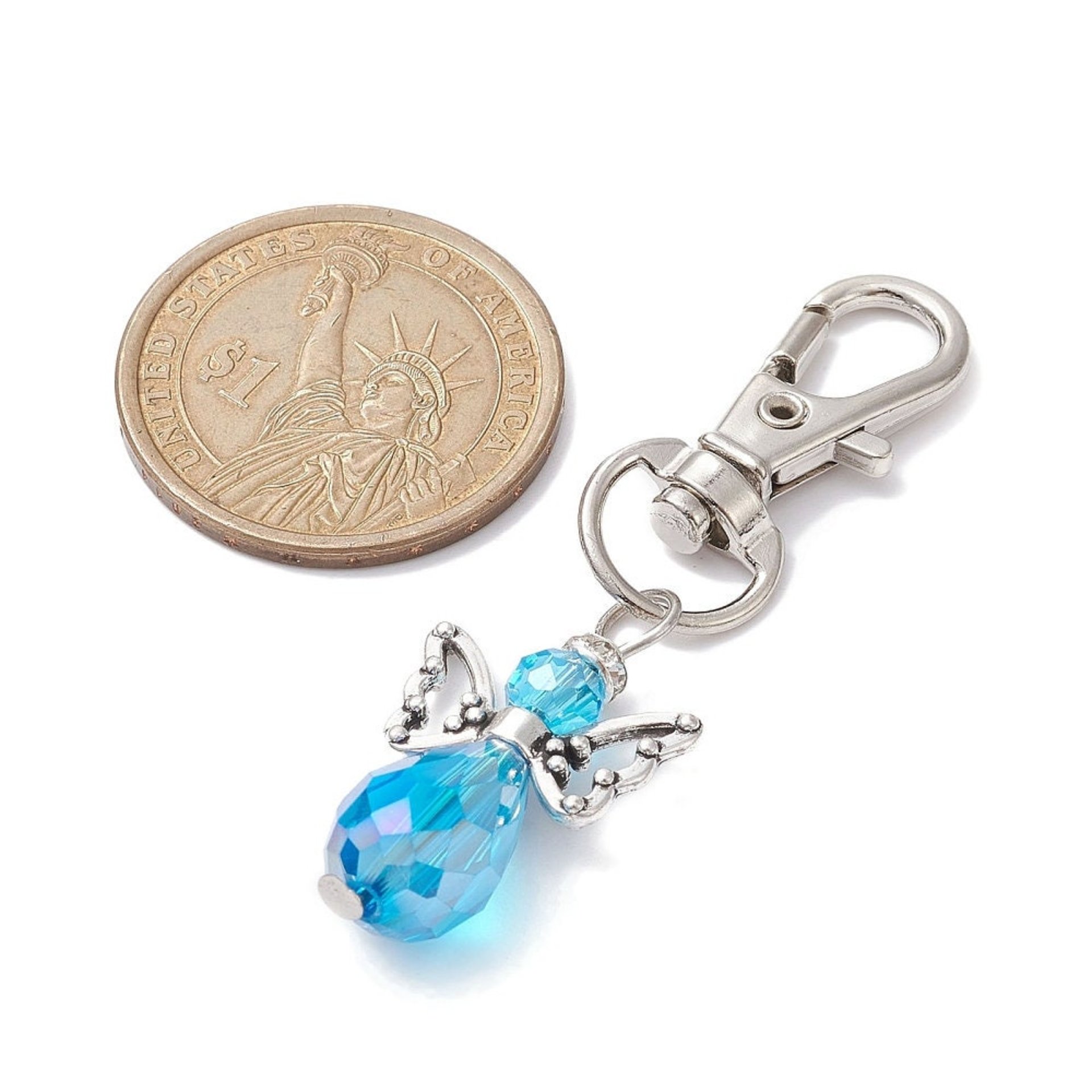 Faceted Glass Angel charm, keychain, bookmark, stitch-counter, jewelry, great little gift